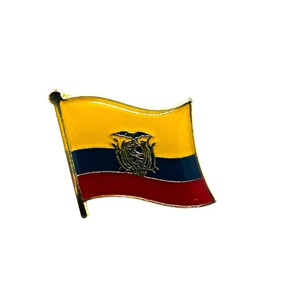 ✨Ecuadorian Flag Enamel Pin Yellow Blue Red Broch Patriotic National Emblem✨ - Picture 7 of 7